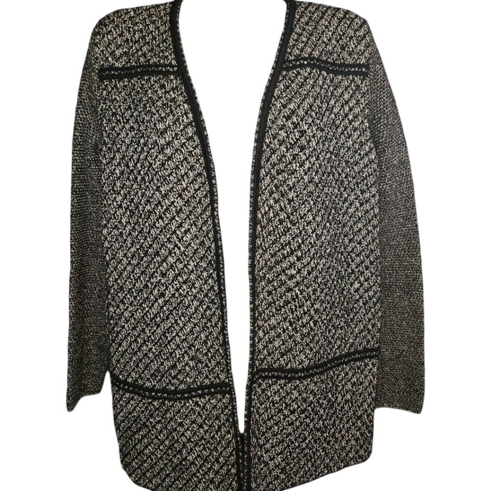 Charter Club B&W Glitter Open Cardigan
